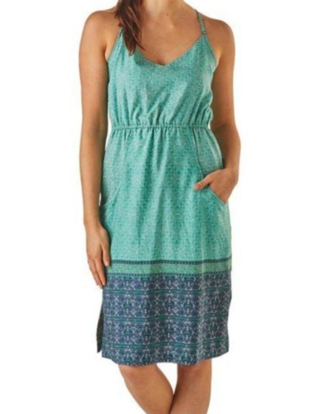 Patagonia Lost Wildflower Dress Sunburst Crux Beryl Green Size XS